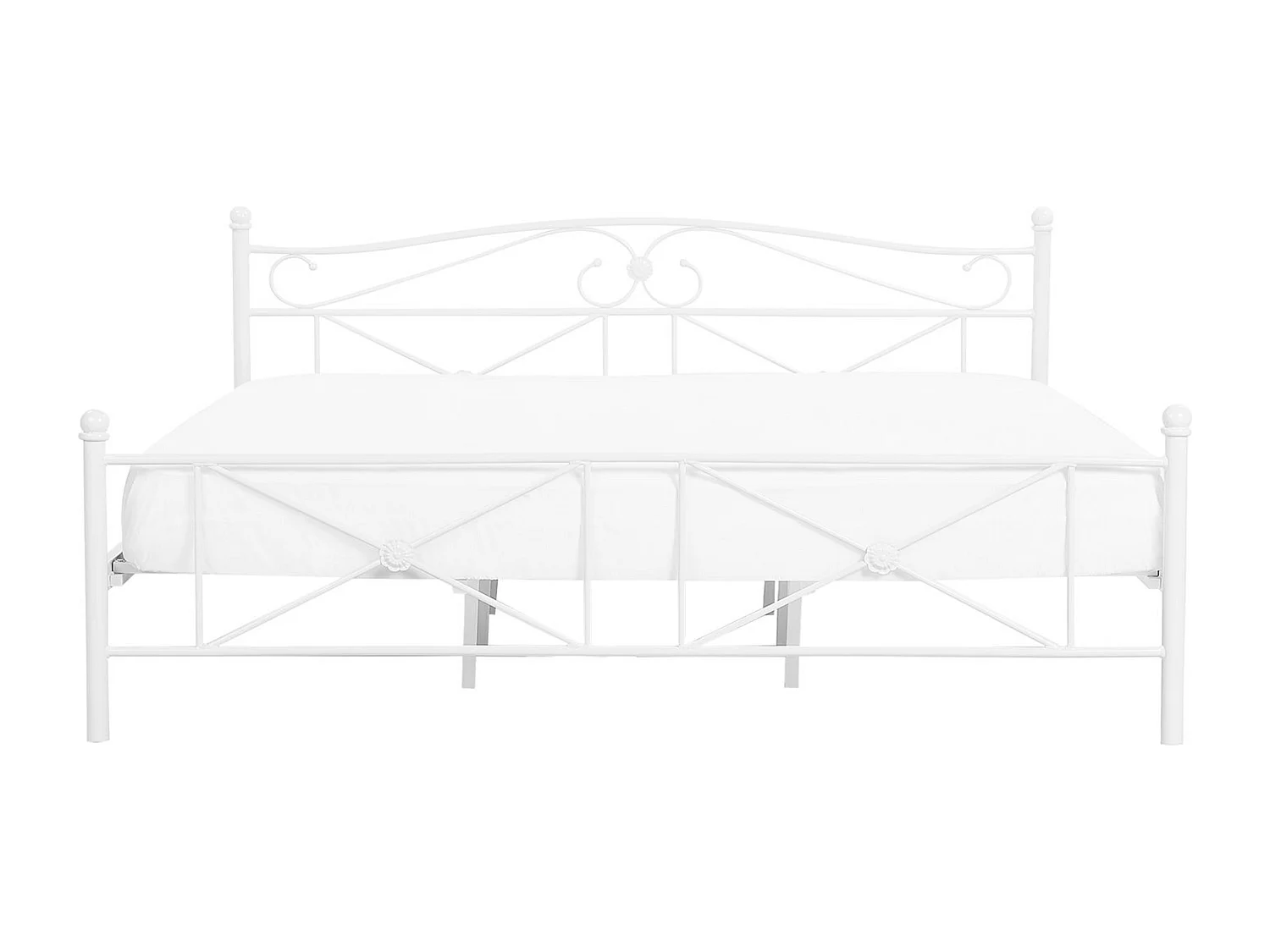 Lit avec sommier Métal RODEZ 180 x 200 cm Blanc