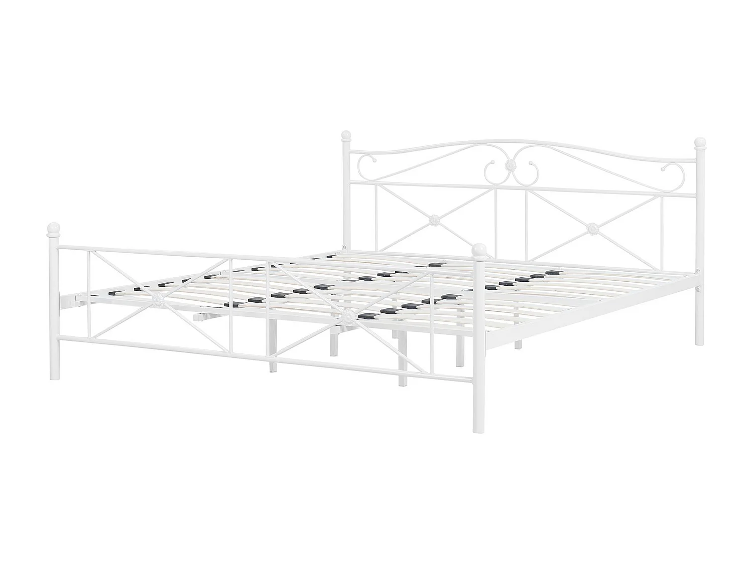 Lit avec sommier Métal RODEZ 180 x 200 cm Blanc