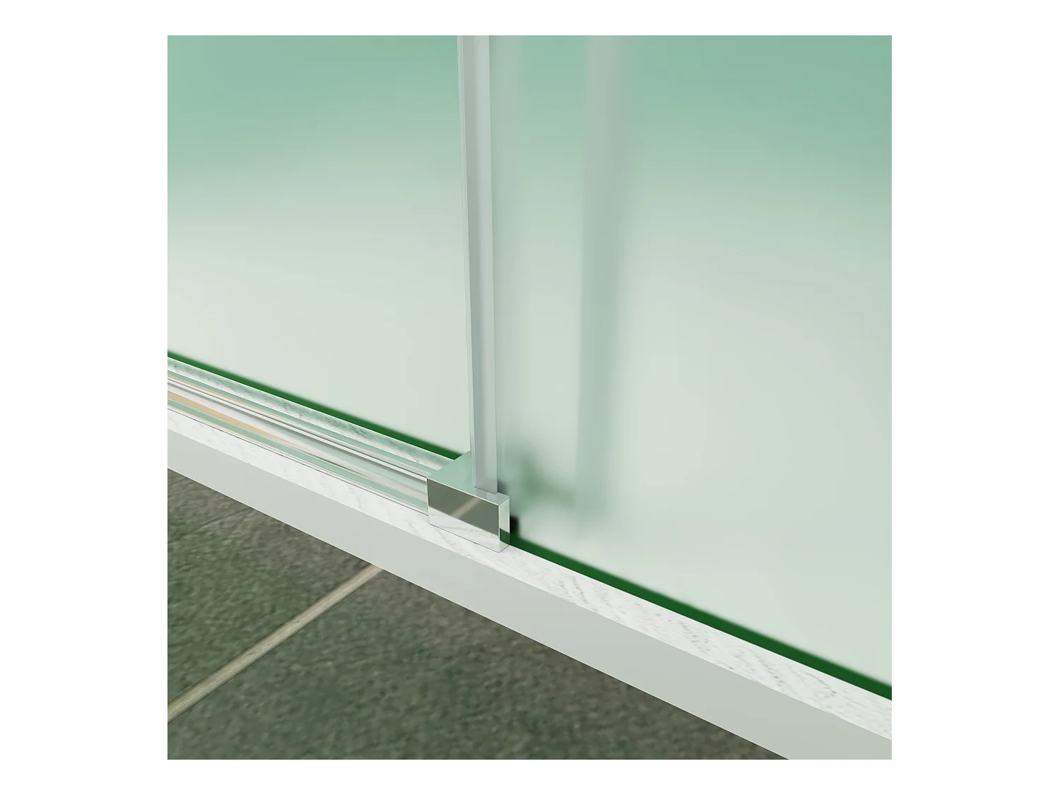 Porte de douche coulissante 140x195cm verre sablé installer à droite, porte de douche en 8mm verre anticalcaire