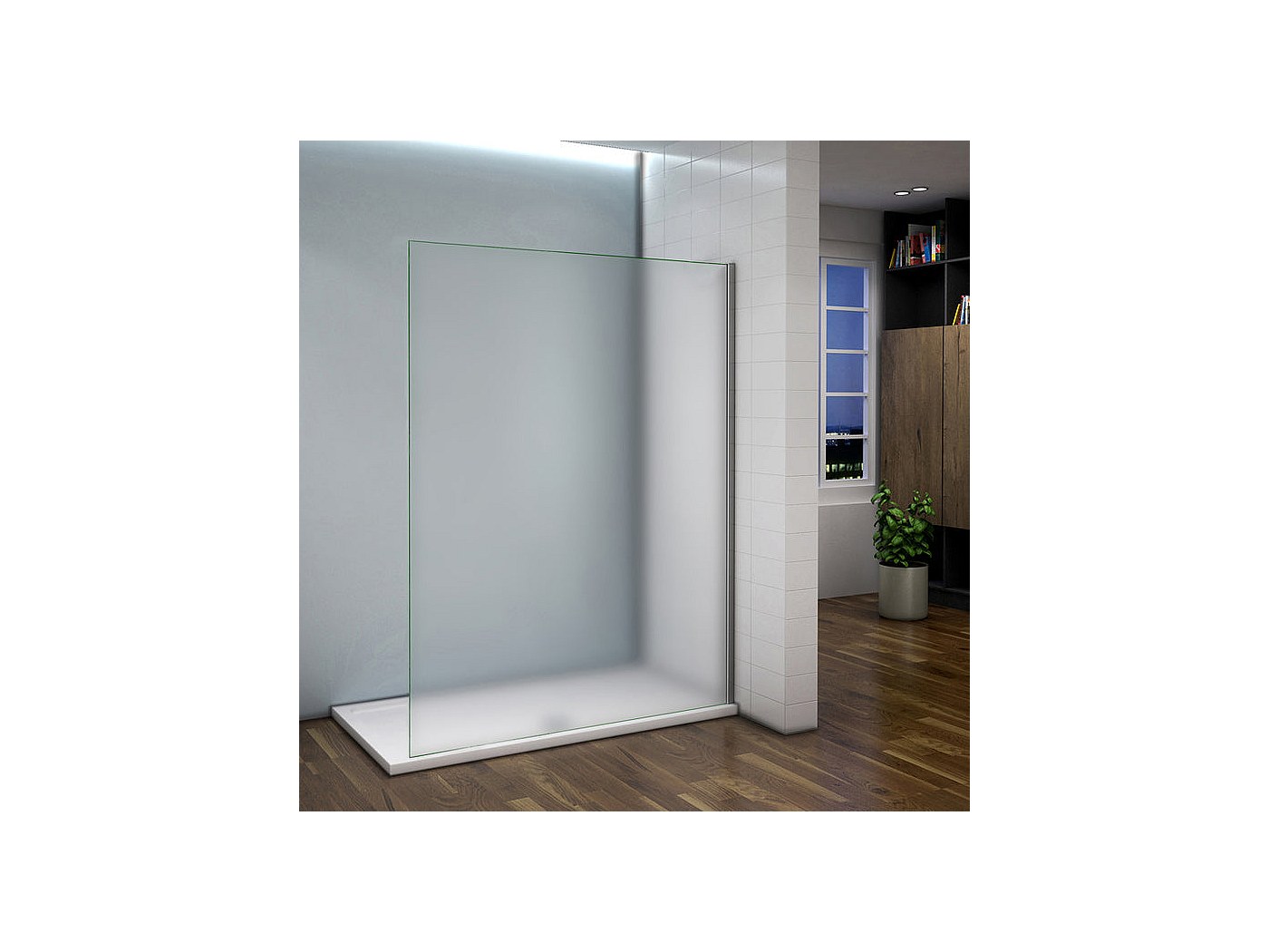 Paroi de douche à l'italienne 100x200cm en verre 8mm dépoli et