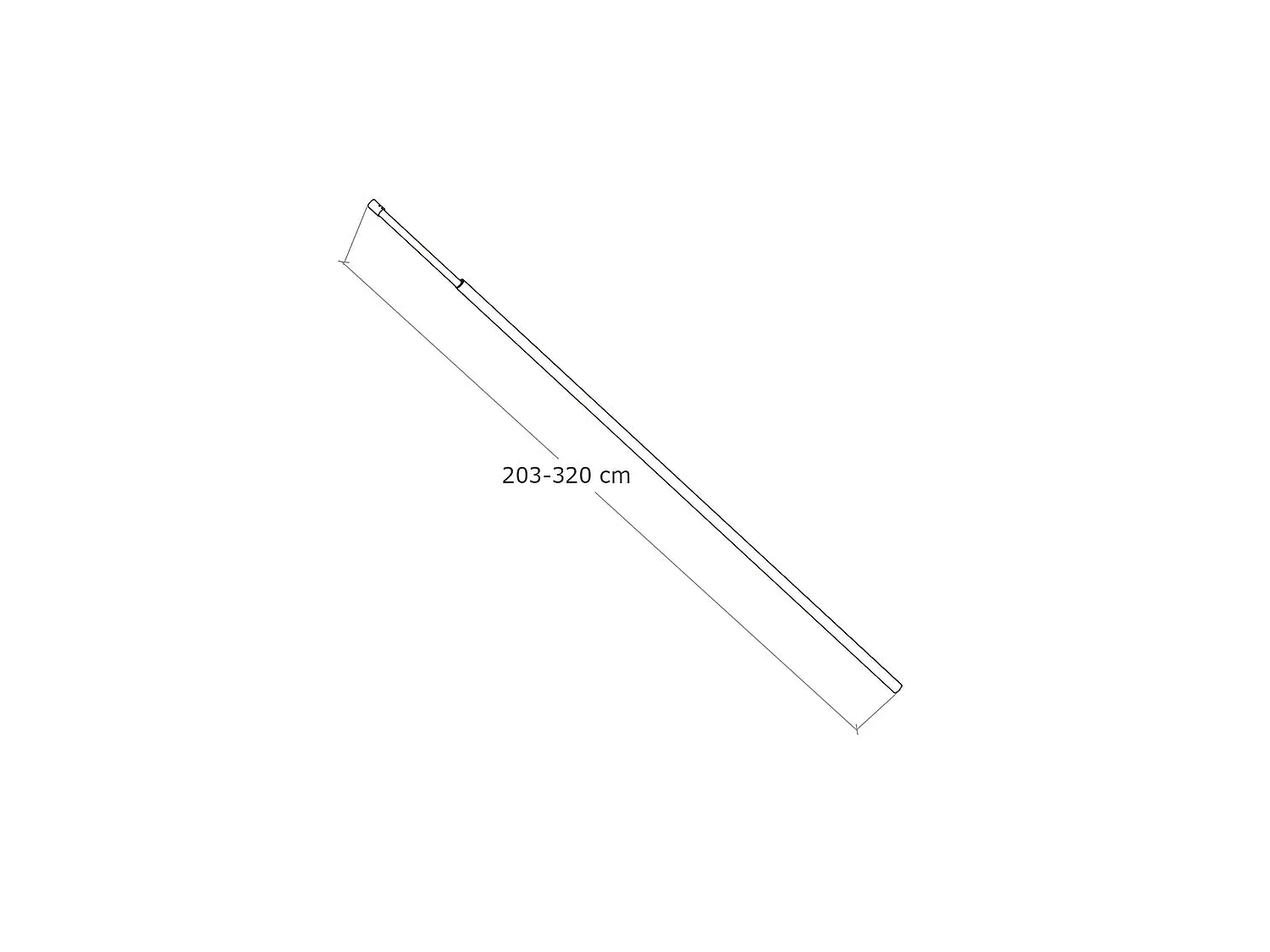 Paroi de douche grise 140x200cm à l'italienne avec barre de fixation au plafond 203-320cm, en 8mm verre trempé anticalcaire