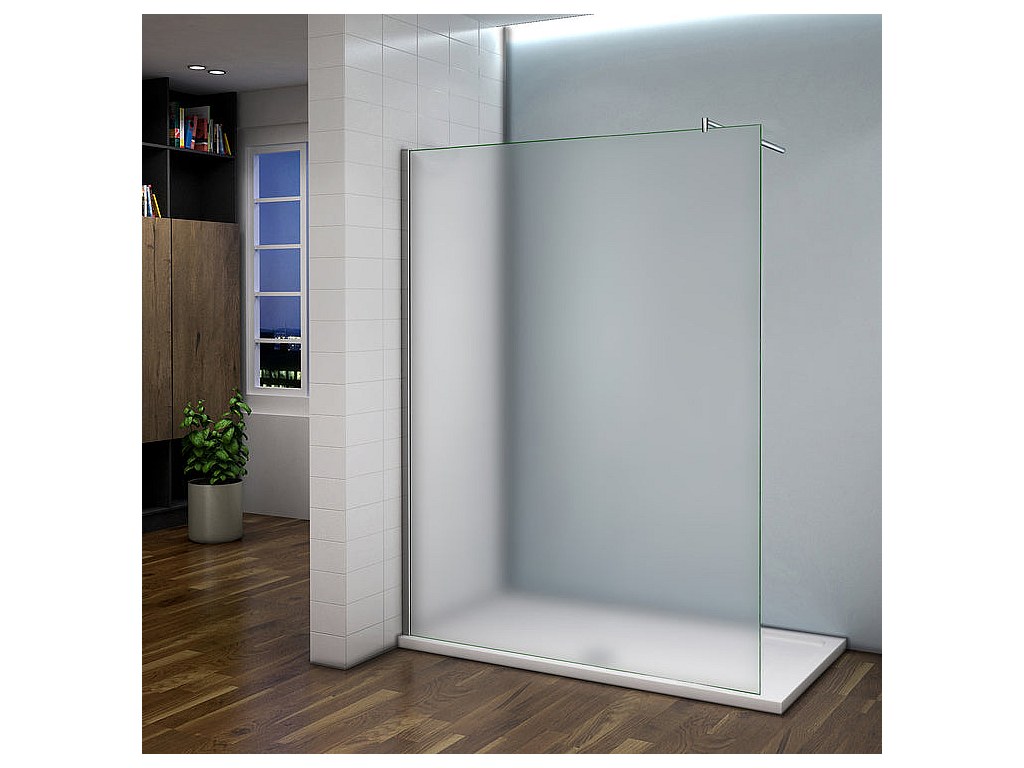 Paroi de douche sablé 100x200cm avec barre de fixation 70120cm en
