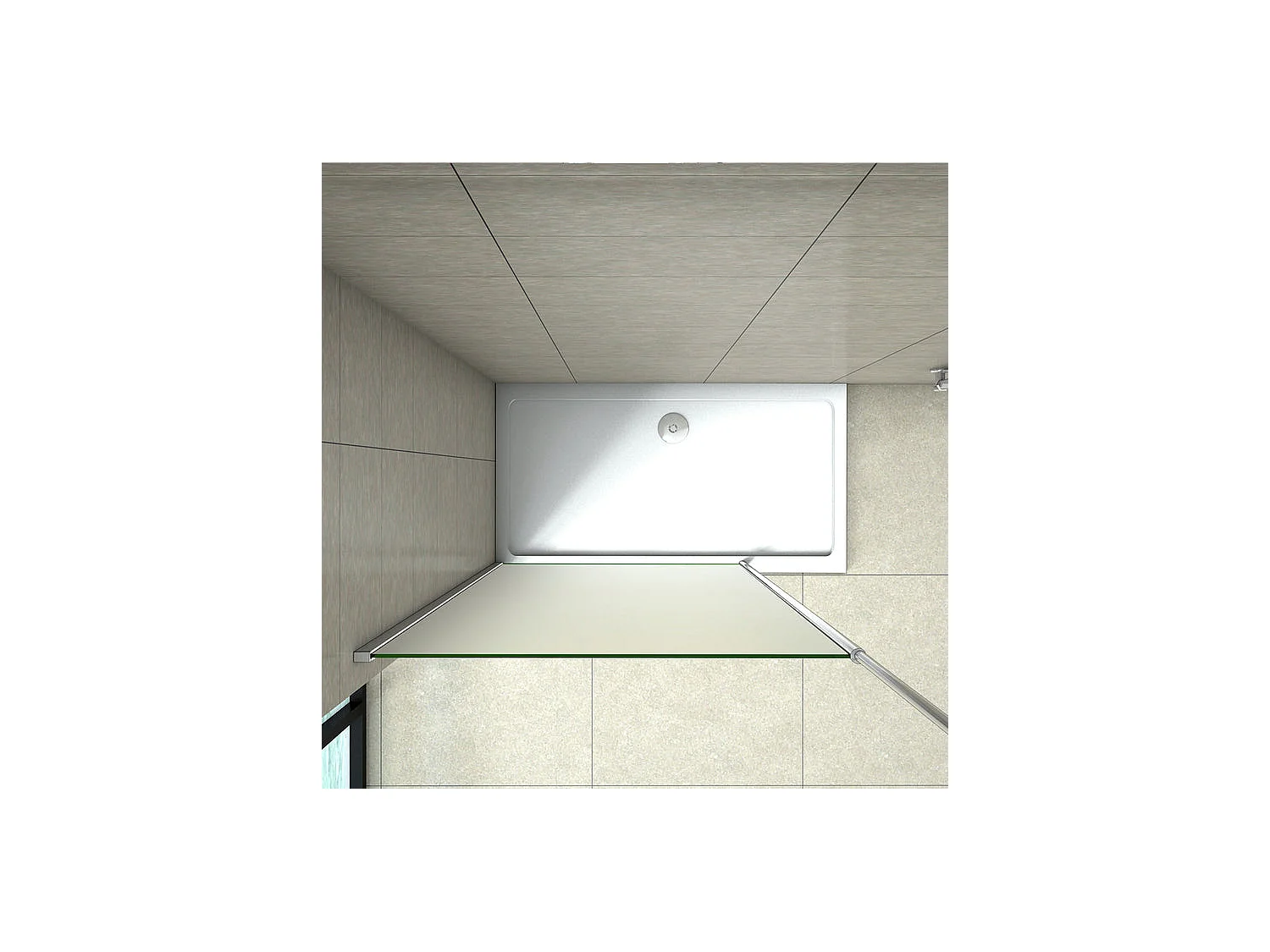 Paroi de douche à l'italienne 120x200cm - 8mm verre trempé sablé - Avec barre de fixation au plafond 203-320cm