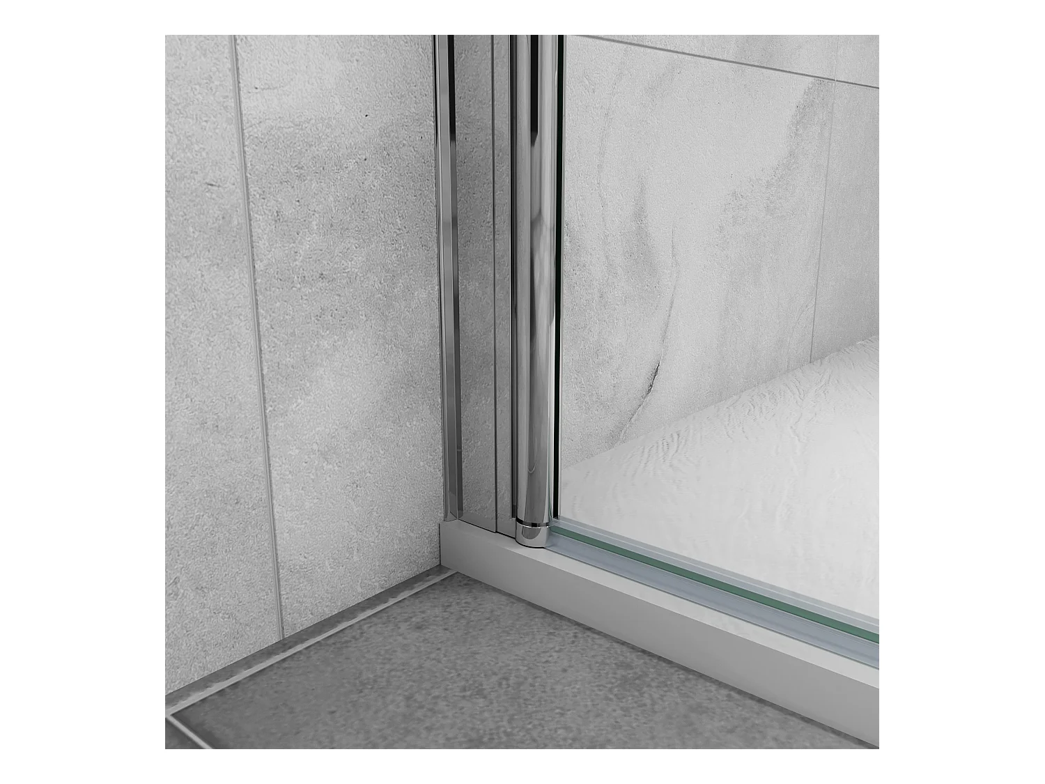 Paroi de douche italienne pivotante 45x200cm, paroi de douche retour pivotant mural en verre 8mm anticalcaire, profilé chromé