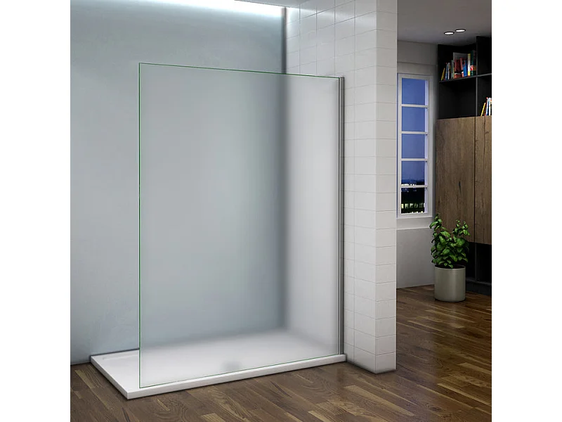 Italiaanse douchewand 120x200cm, 8mm mat anti schuurglas, geen vaste staaf