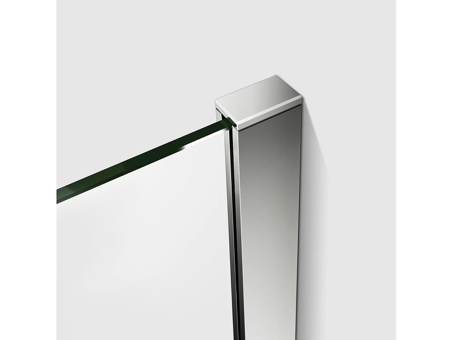 Italiaanse stijl douchewand 90x200cm, met hoekbar 45cm, 8mm glazen mat middenstrip