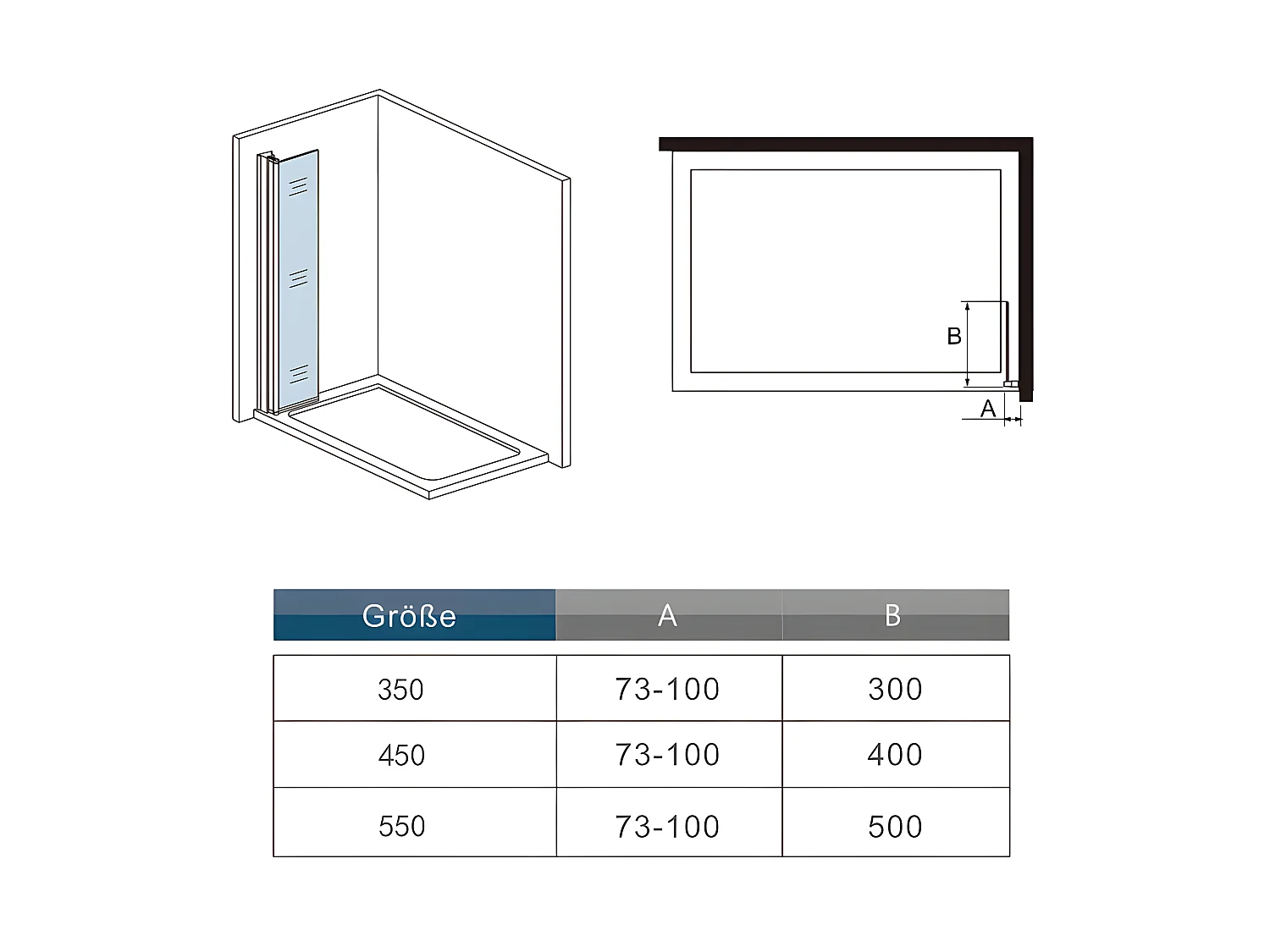 Paroi de douche italienne pivotante 55x200cm, paroi de douche retour pivotant mural en verre 6mm anticalcaire, profilé chromé