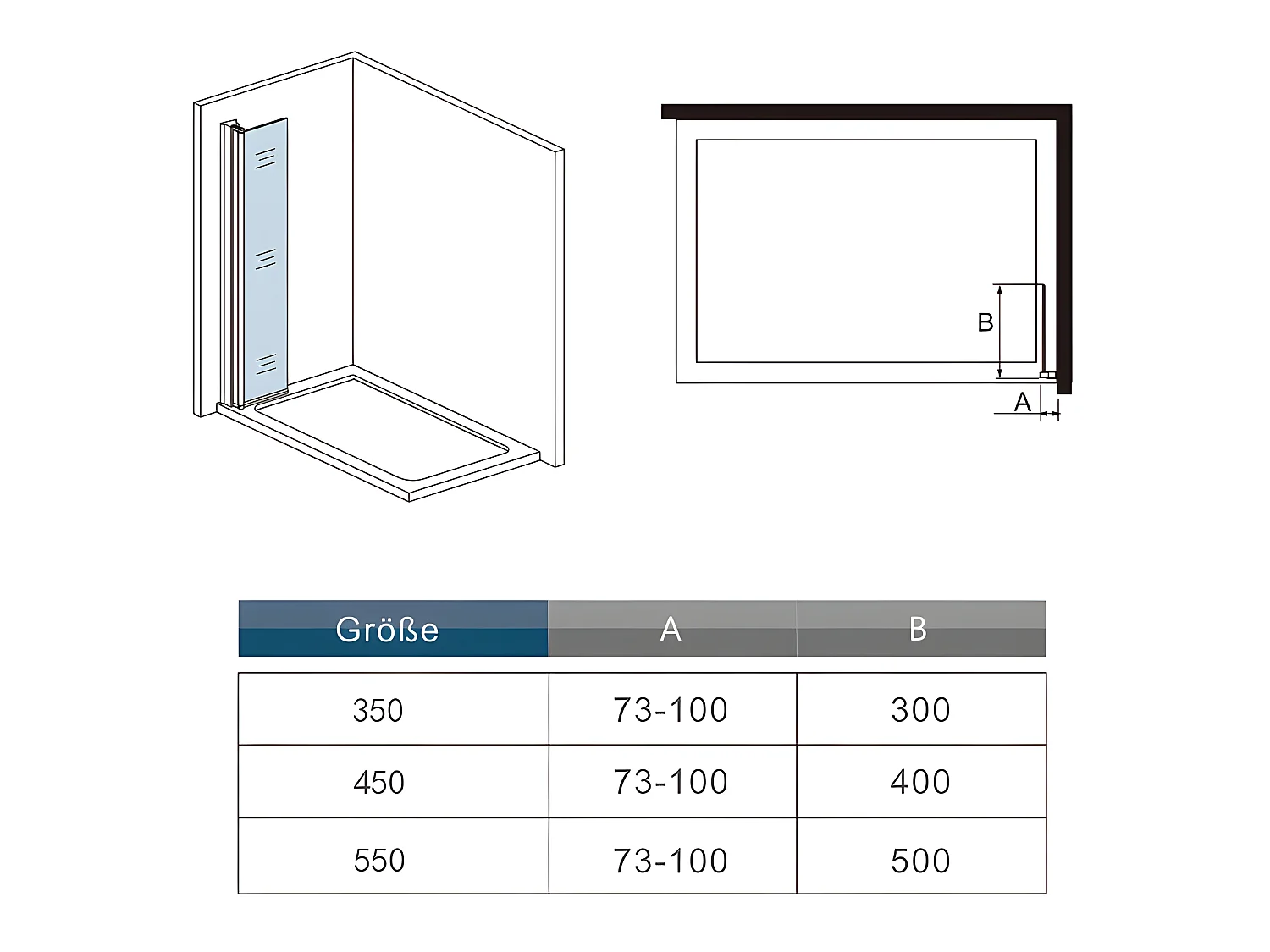 Paroi de douche italienne pivotante 55x200cm, paroi de douche retour pivotant mural en verre 6mm anticalcaire, profilé chromé