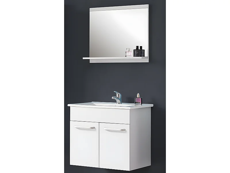 Ensemble meuble blanc et vasque 60cm meubles de salle de bain meuble suspendu Aica