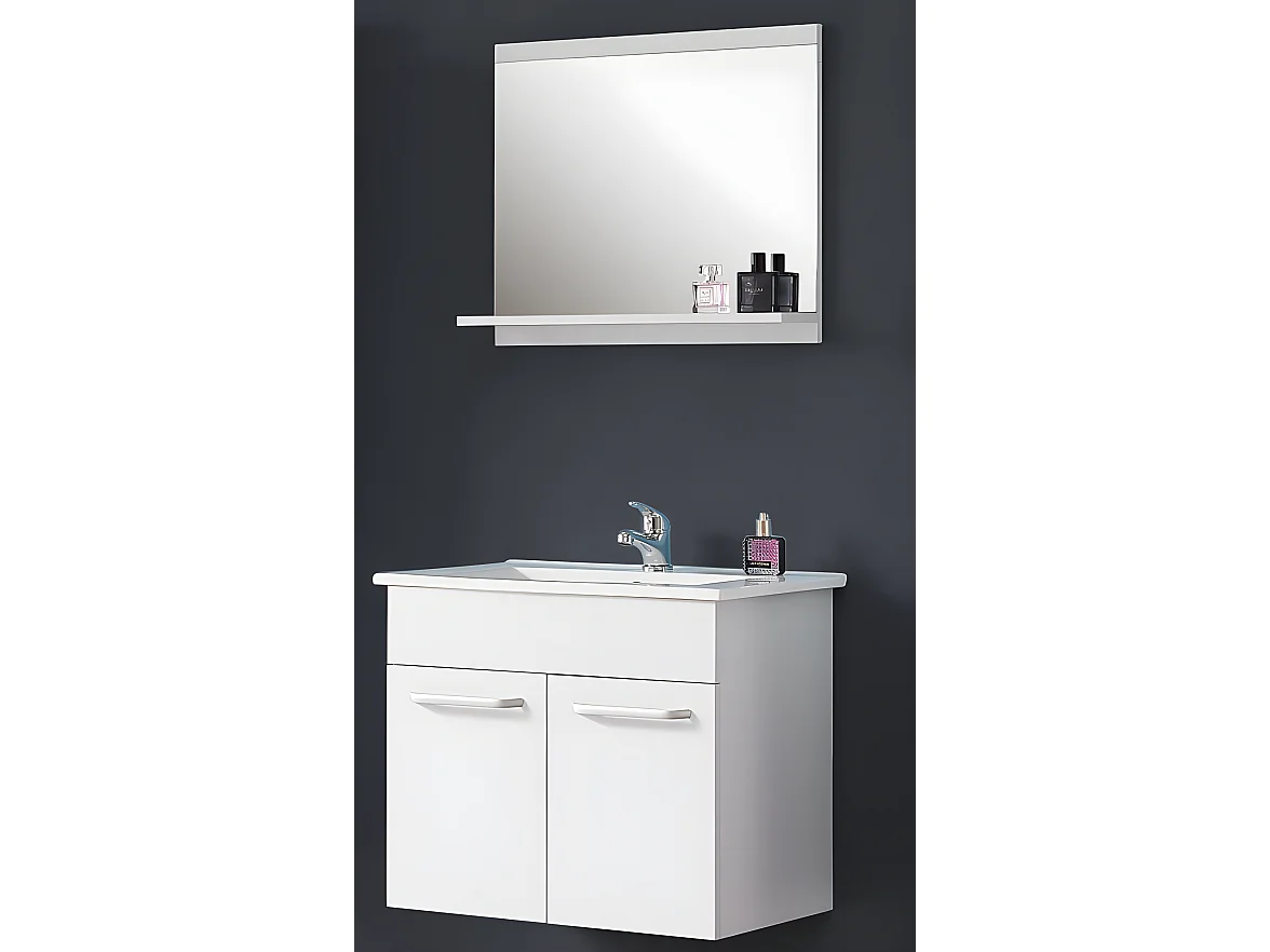 Ensemble meuble blanc et vasque 60cm meubles de salle de bain meuble suspendu Aica