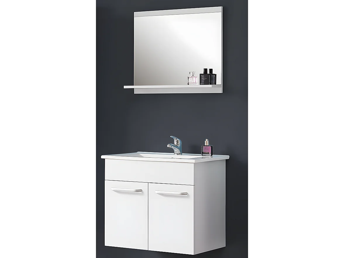 Ensemble meuble blanc et vasque 60cm meubles de salle de bain meuble suspendu Aica