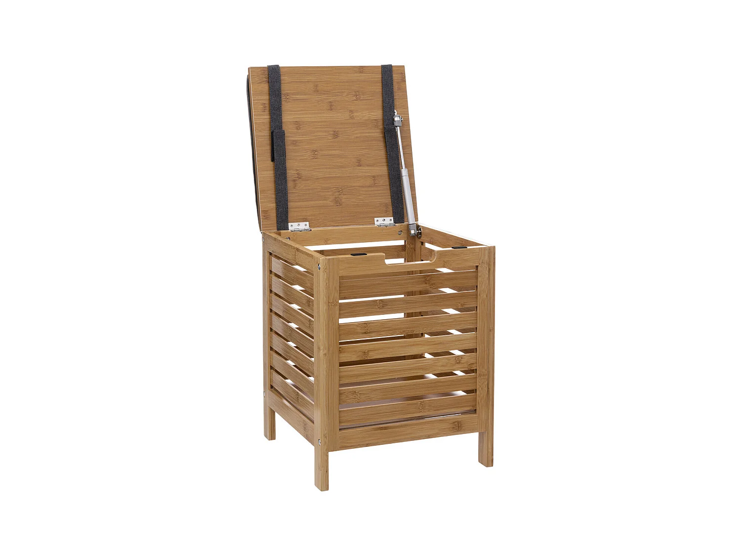 Taburete baúl de almacenamiento de bambú 35 x 35 cm