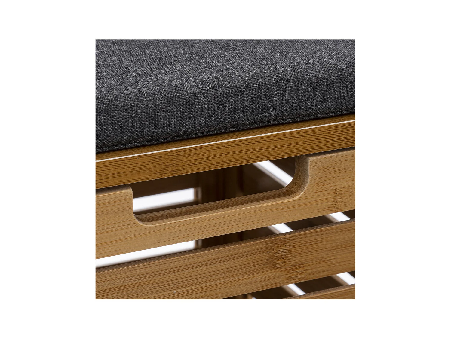 Taburete baúl de almacenamiento de bambú 35 x 35 cm