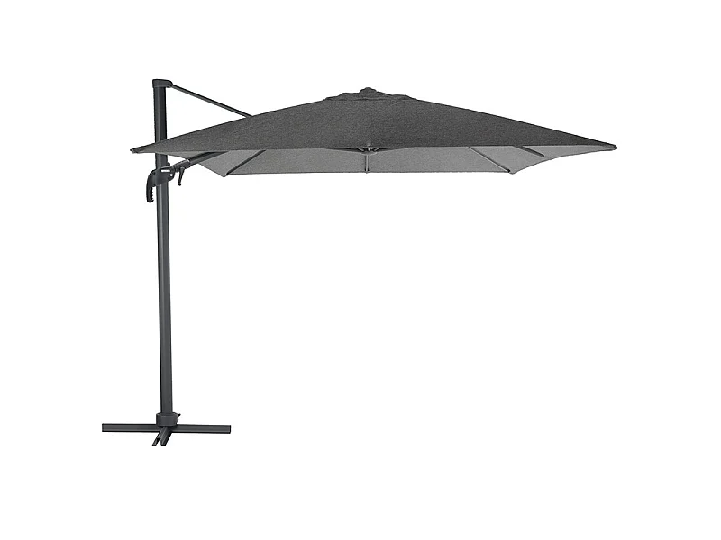 Parasol décentré Eléa inclinable rectangulaire oléfine anthracite Hespéride