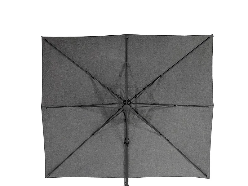 Parasol décentré Eléa inclinable rectangulaire oléfine anthracite Hespéride