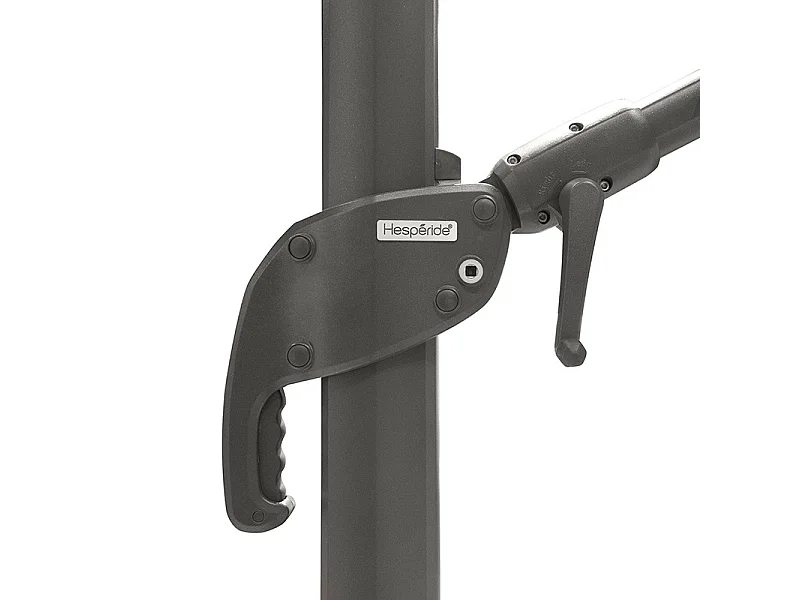 Parasol décentré Eléa inclinable rectangulaire oléfine anthracite Hespéride