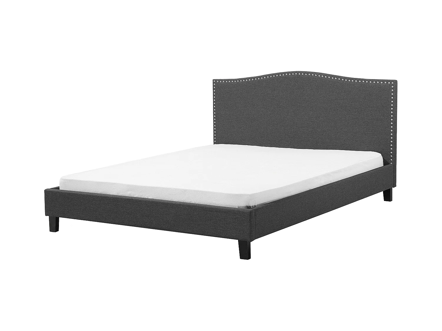 Lit avec sommier Tissu MONTPELLIER 180 x 200 cm Gris foncé