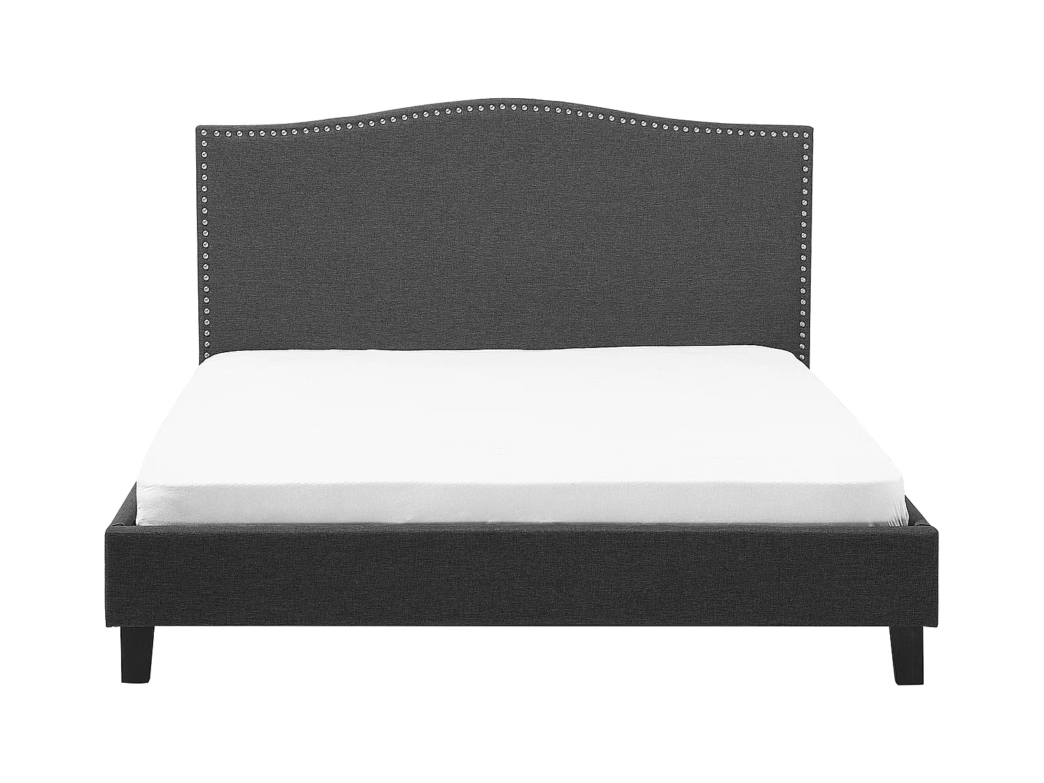 Lit avec sommier Tissu MONTPELLIER 180 x 200 cm Gris foncé