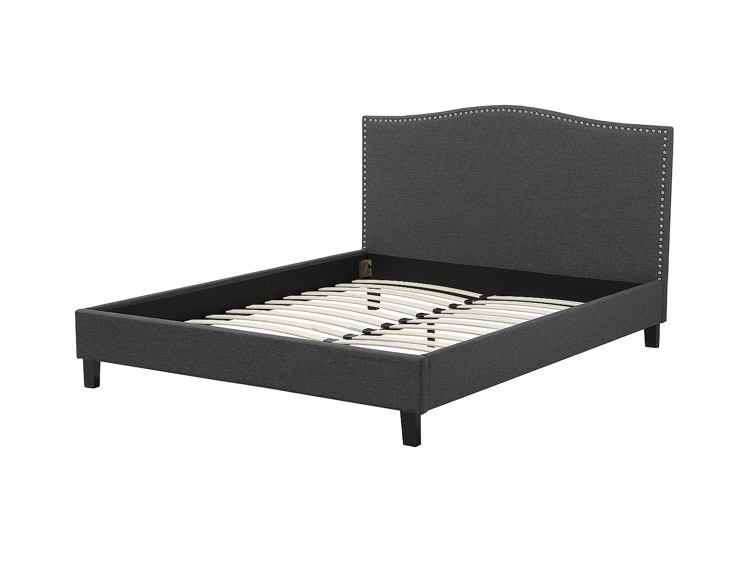 Lit avec sommier Tissu MONTPELLIER 180 x 200 cm Gris foncé