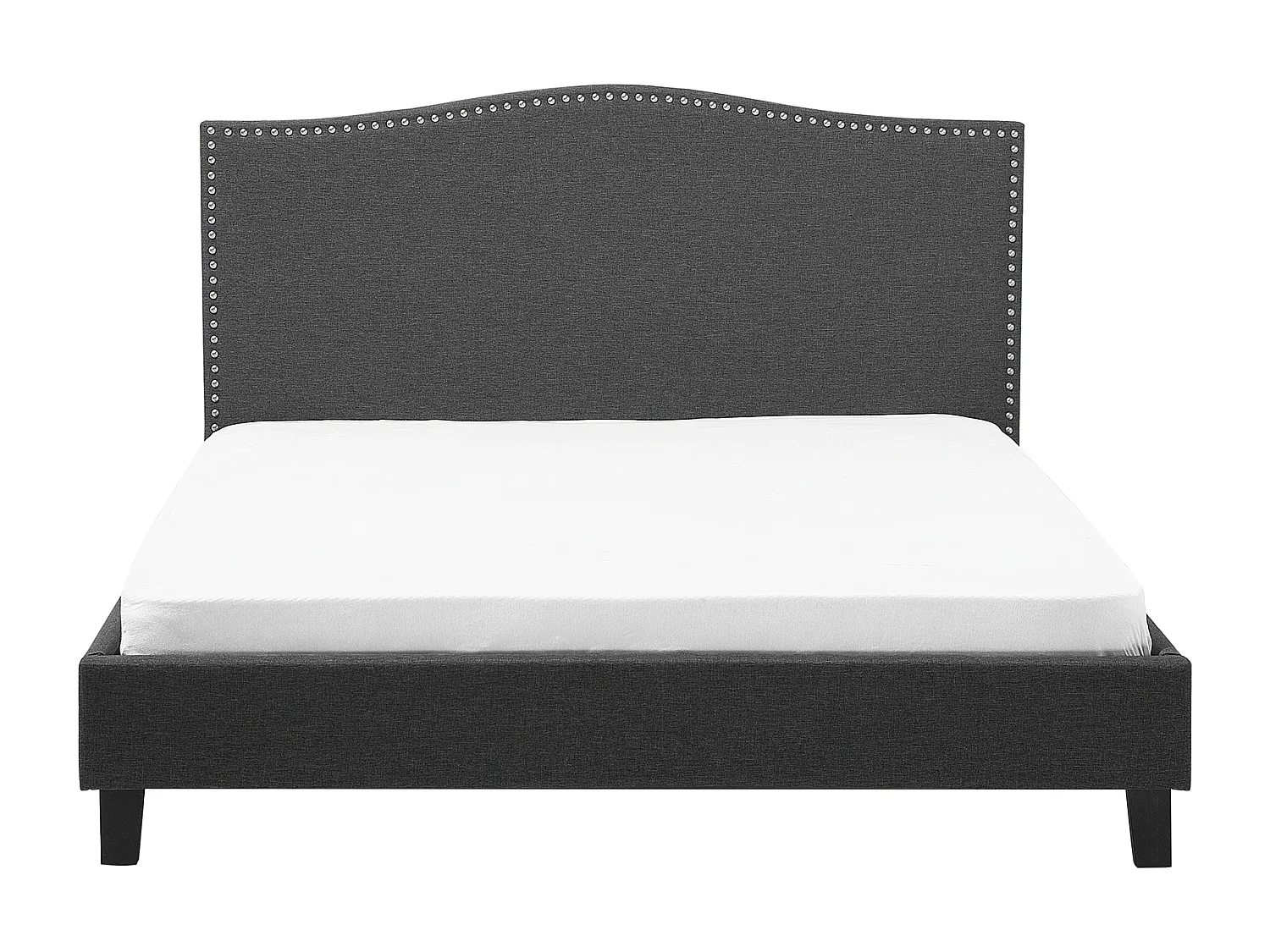 Lit avec sommier Tissu MONTPELLIER 180 x 200 cm Gris foncé