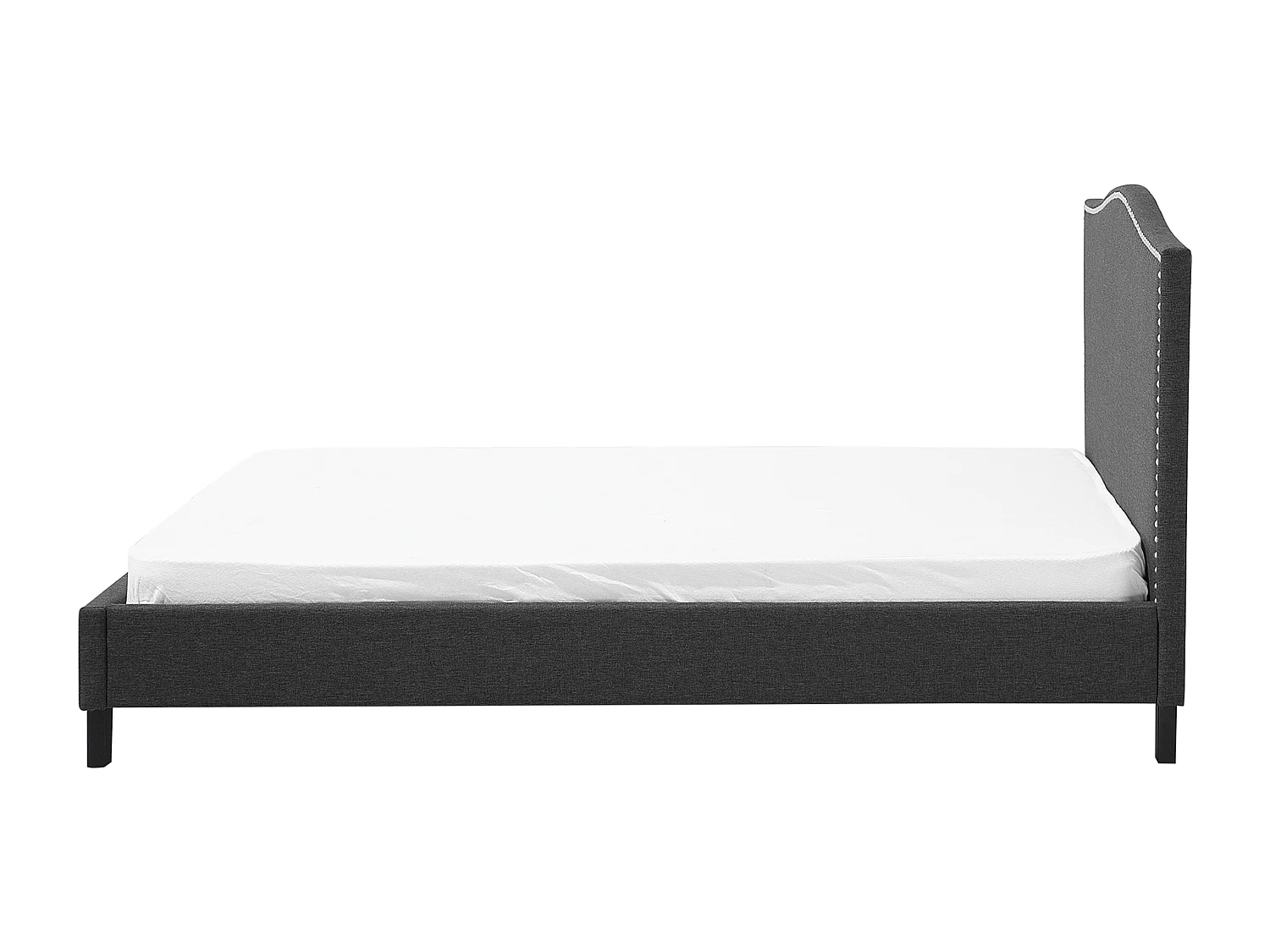 Lit avec sommier Tissu MONTPELLIER 180 x 200 cm Gris foncé