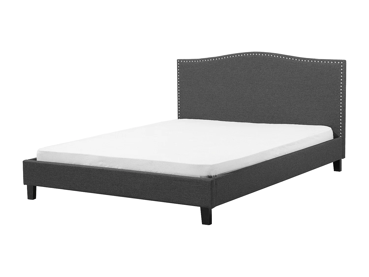 Lit avec sommier Tissu MONTPELLIER 180 x 200 cm Gris foncé