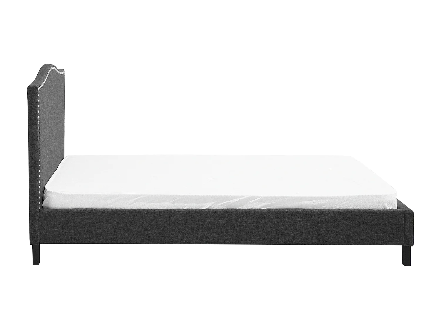 Lit avec sommier Tissu MONTPELLIER 180 x 200 cm Gris foncé