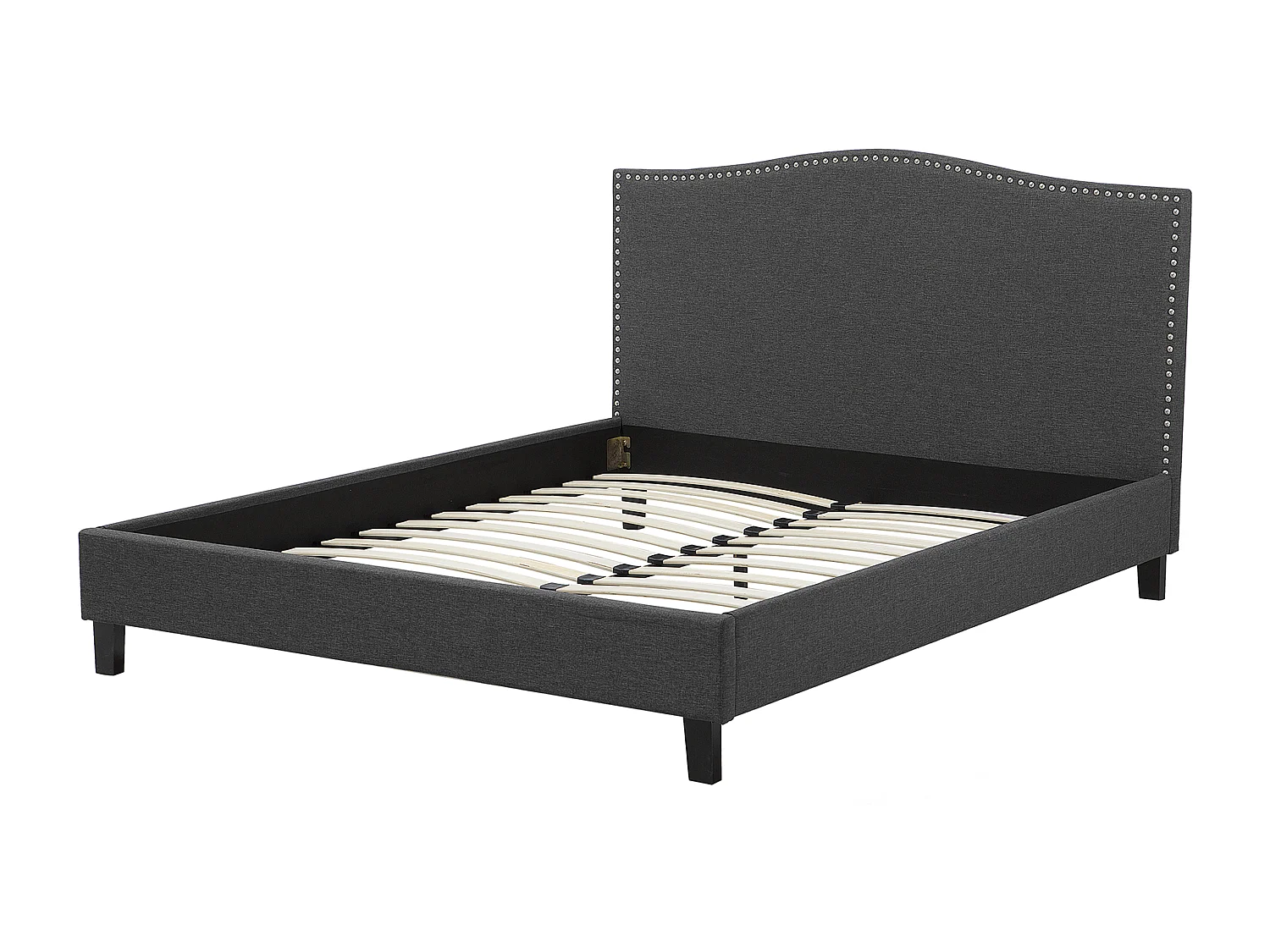 Lit avec sommier Tissu MONTPELLIER 180 x 200 cm Gris foncé