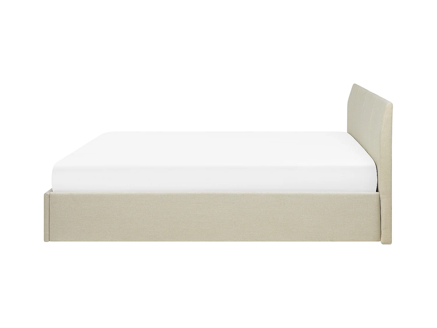 Polsterbett Leinenoptik beige mit Lattenrost 180x200 cm Bettkasten modern Orbey