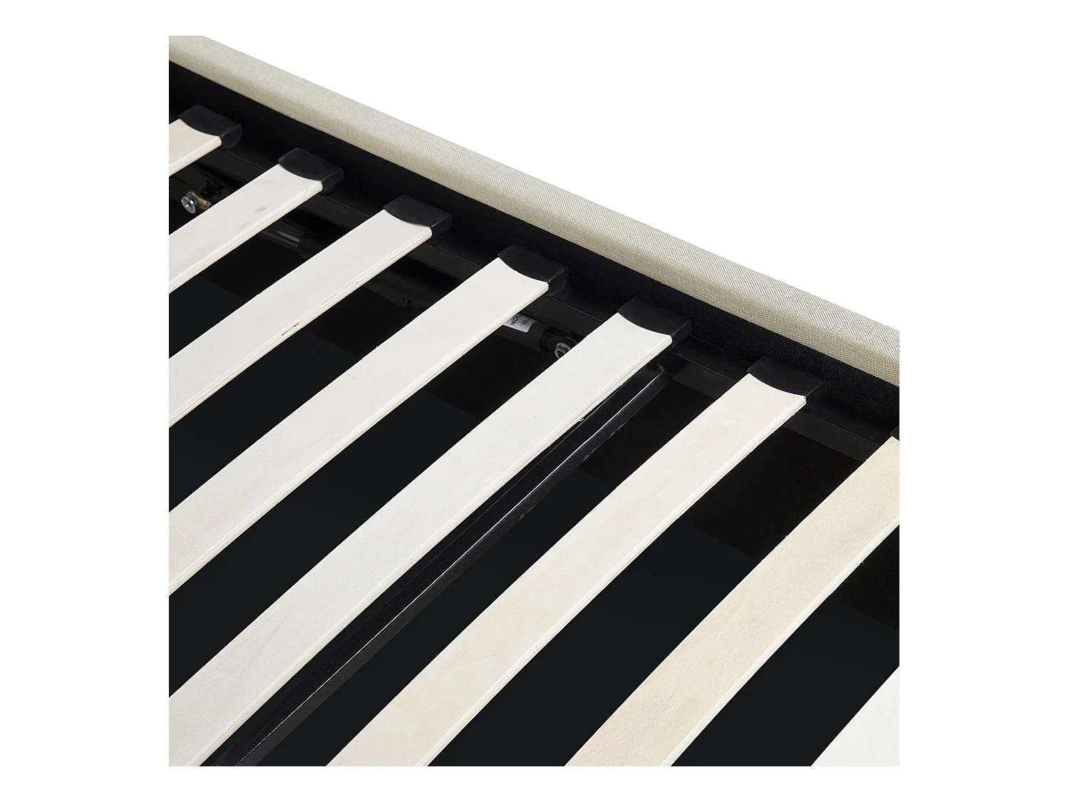 Polsterbett Leinenoptik beige mit Lattenrost 180x200 cm Bettkasten modern Orbey