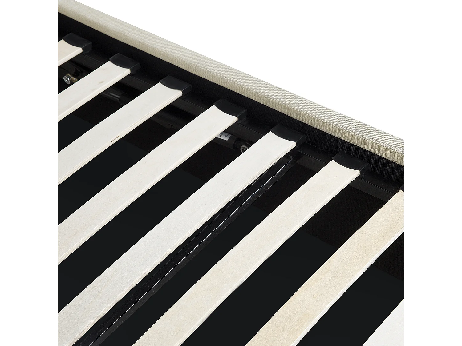 Polsterbett Leinenoptik beige mit Lattenrost 180x200 cm Bettkasten modern Orbey