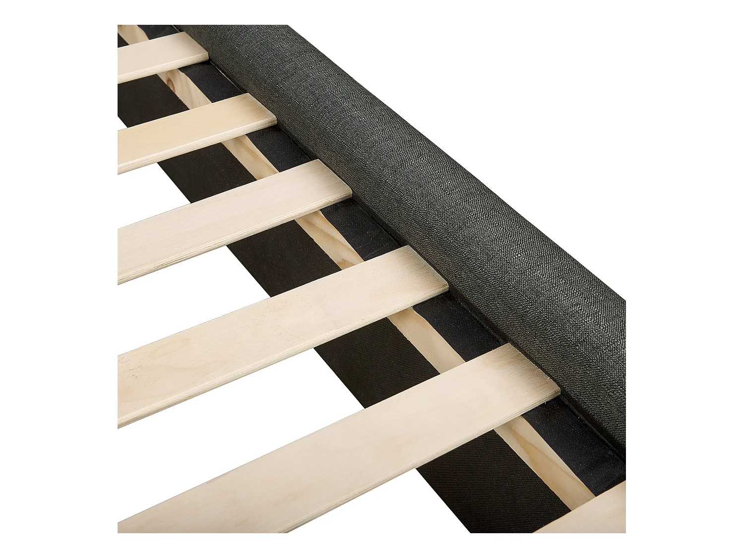 Lit avec tiroirs de rangement Tissu LA ROCHELLE 180 x 200 cm Gris foncé