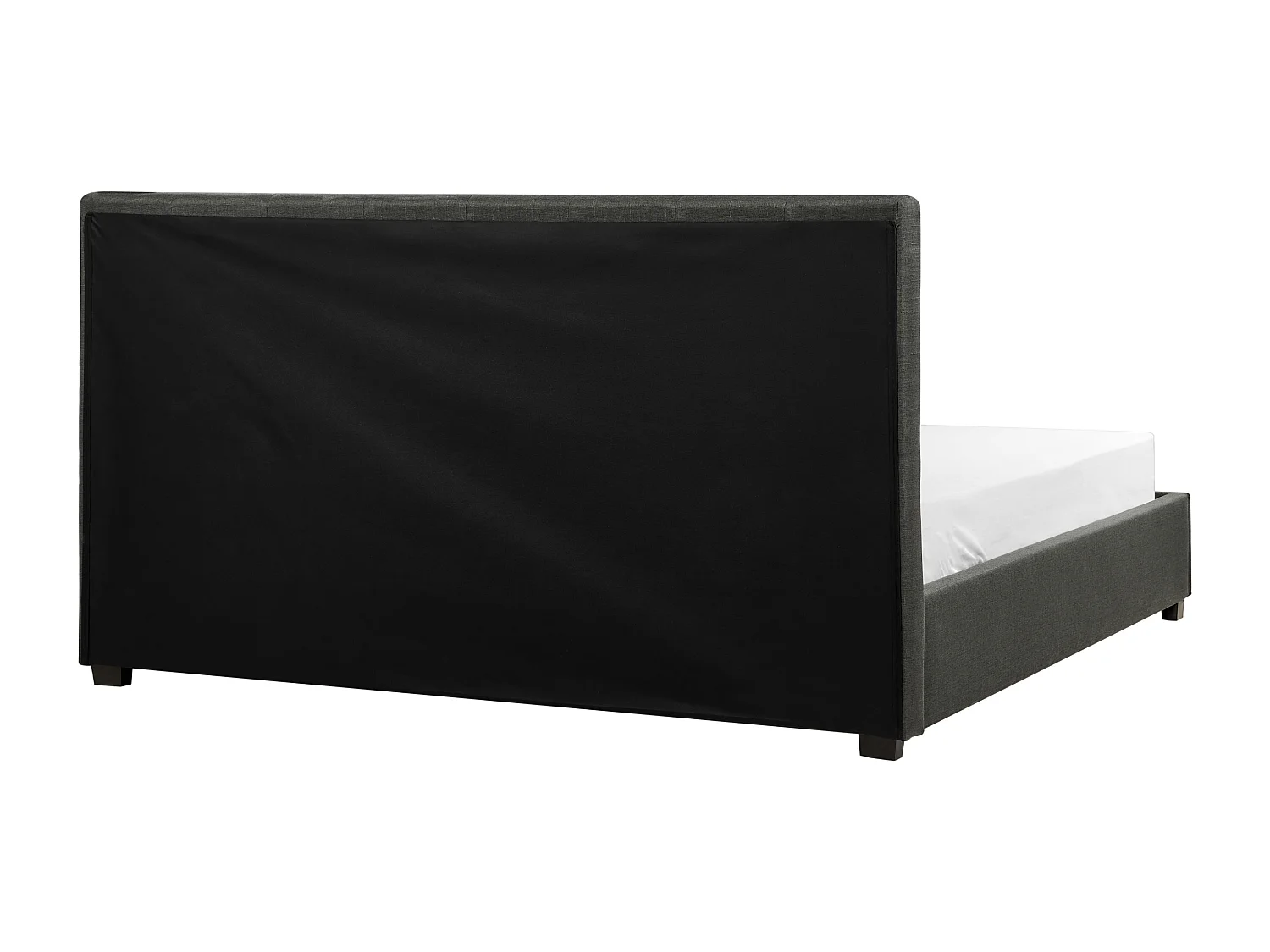 Lit avec tiroirs de rangement Tissu LA ROCHELLE 180 x 200 cm Gris foncé