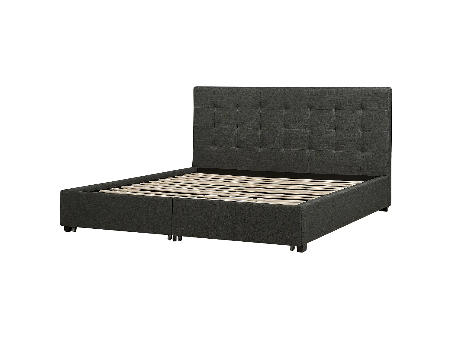 Bed met opbergladen Stof LA ROCHELLE 180 x 200 cm Donkergrijs