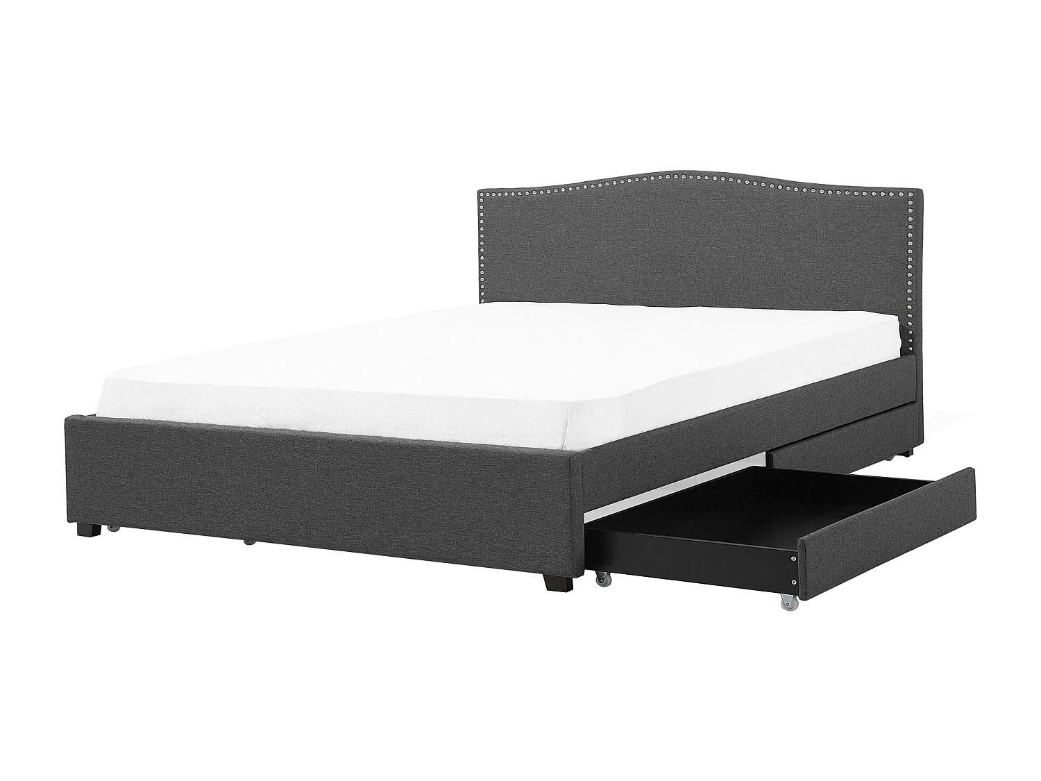 Bed met opbergladen Stof MONTPELLIER 180 x 200 cm Donkergrijs