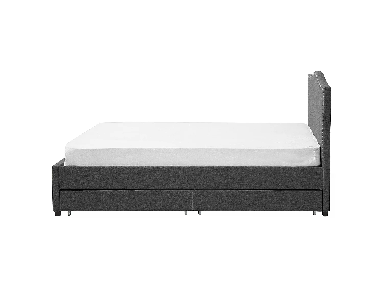 Bed met opbergladen Stof MONTPELLIER 180 x 200 cm Donkergrijs
