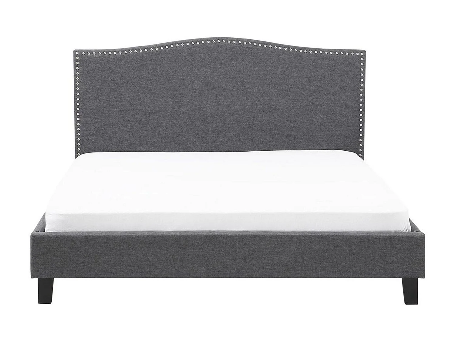 Lit avec sommier Tissu MONTPELLIER 160 x 200 cm Gris foncé