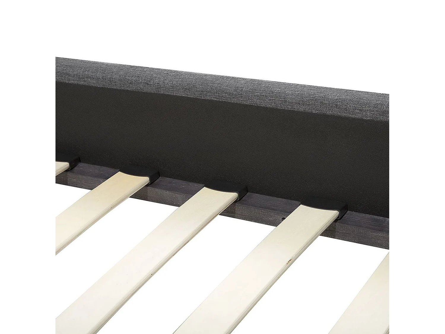 Lit avec sommier Tissu MONTPELLIER 160 x 200 cm Gris foncé