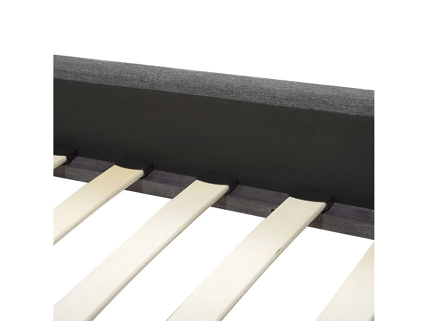 Lit avec sommier Tissu MONTPELLIER 160 x 200 cm Gris foncé