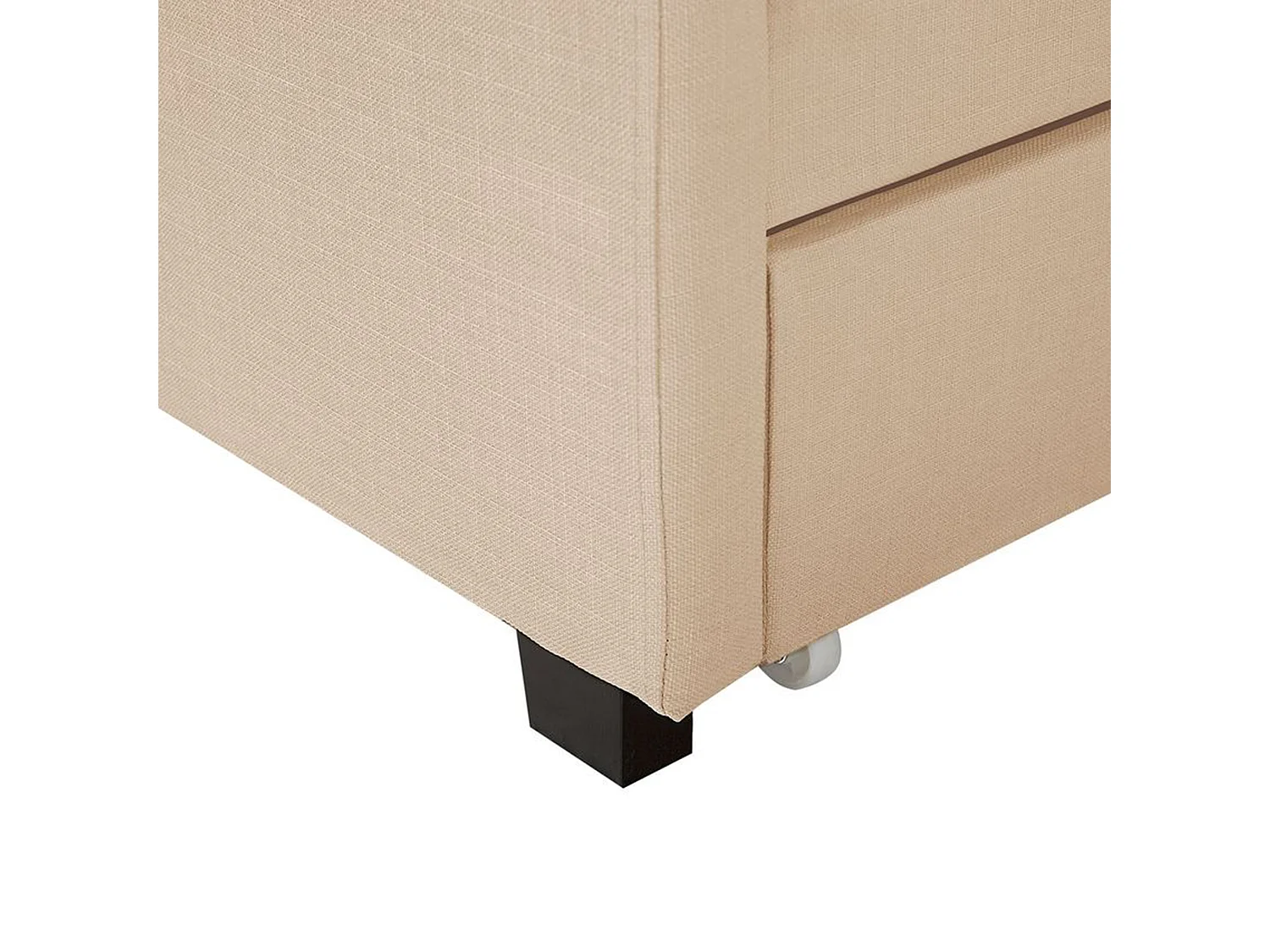 Bed with Storage Drawers MONTPELLIER Fabric Beige 180 x 200 cm (EU Super King)