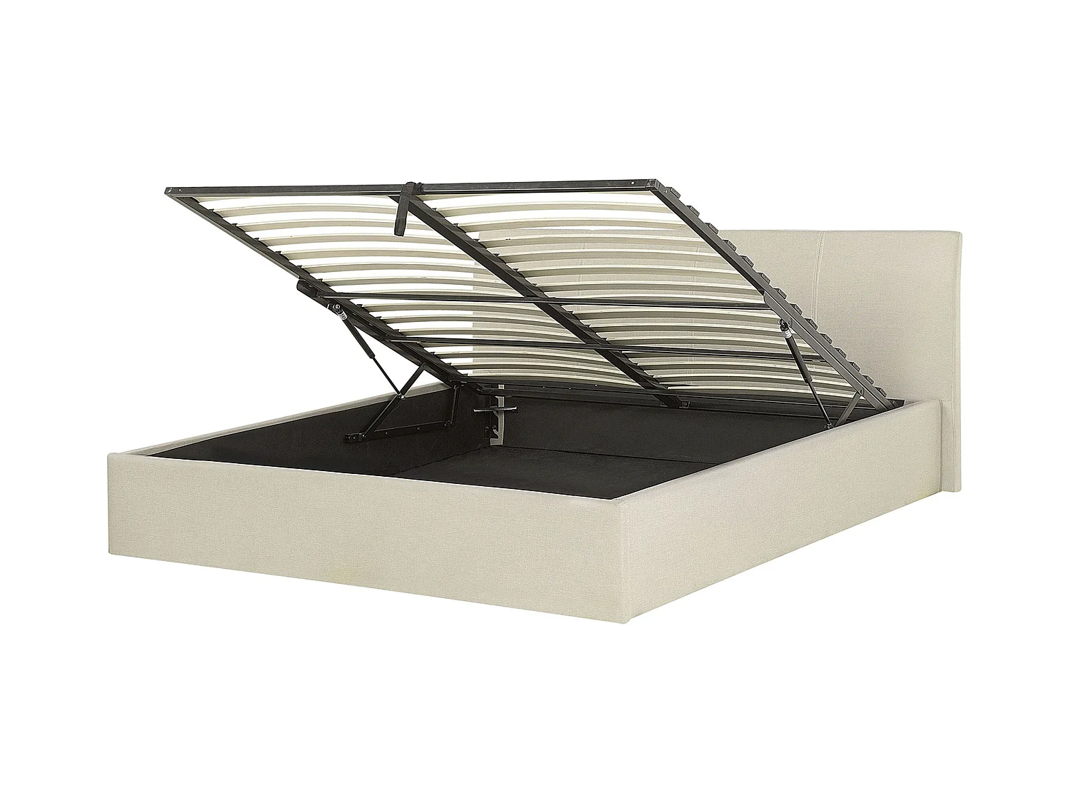 Lit ottoman Tissu ORBEY 160 x 200 cm Beige clair