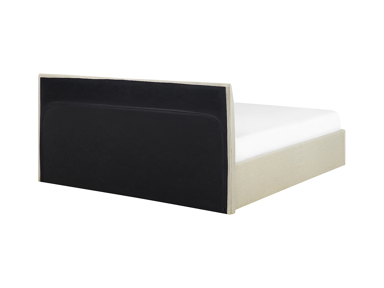 Lit ottoman Tissu ORBEY 160 x 200 cm Beige clair