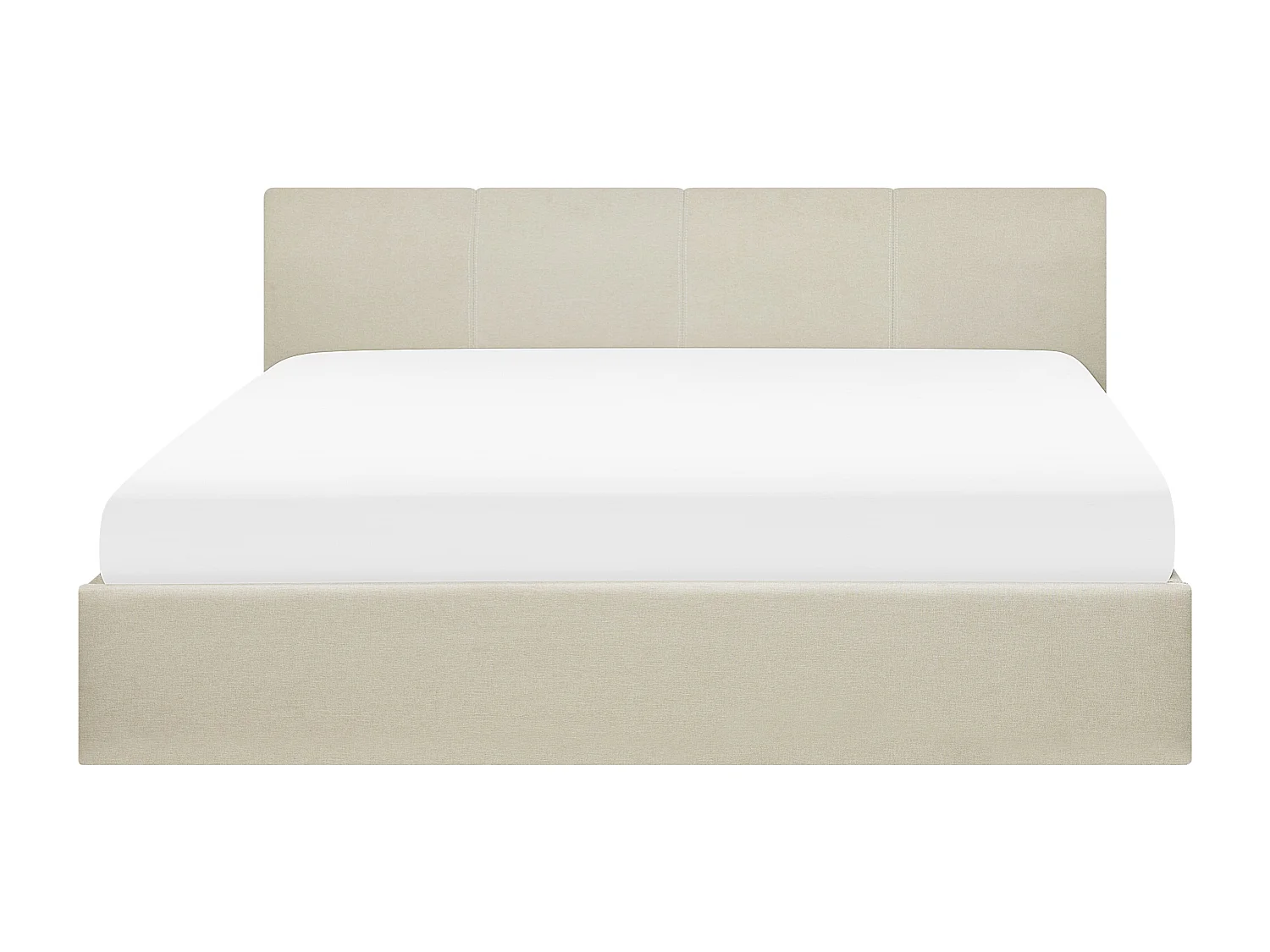 Bed met opbergruimte Stof ORBEY 160 x 200 cm Lichtbeige