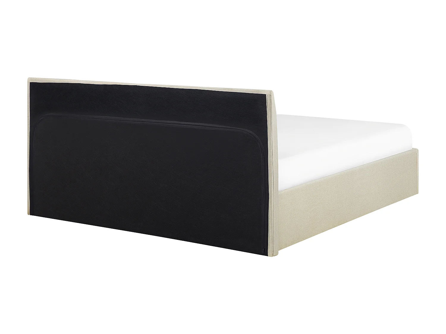 Bed met opbergruimte Stof ORBEY 160 x 200 cm Lichtbeige