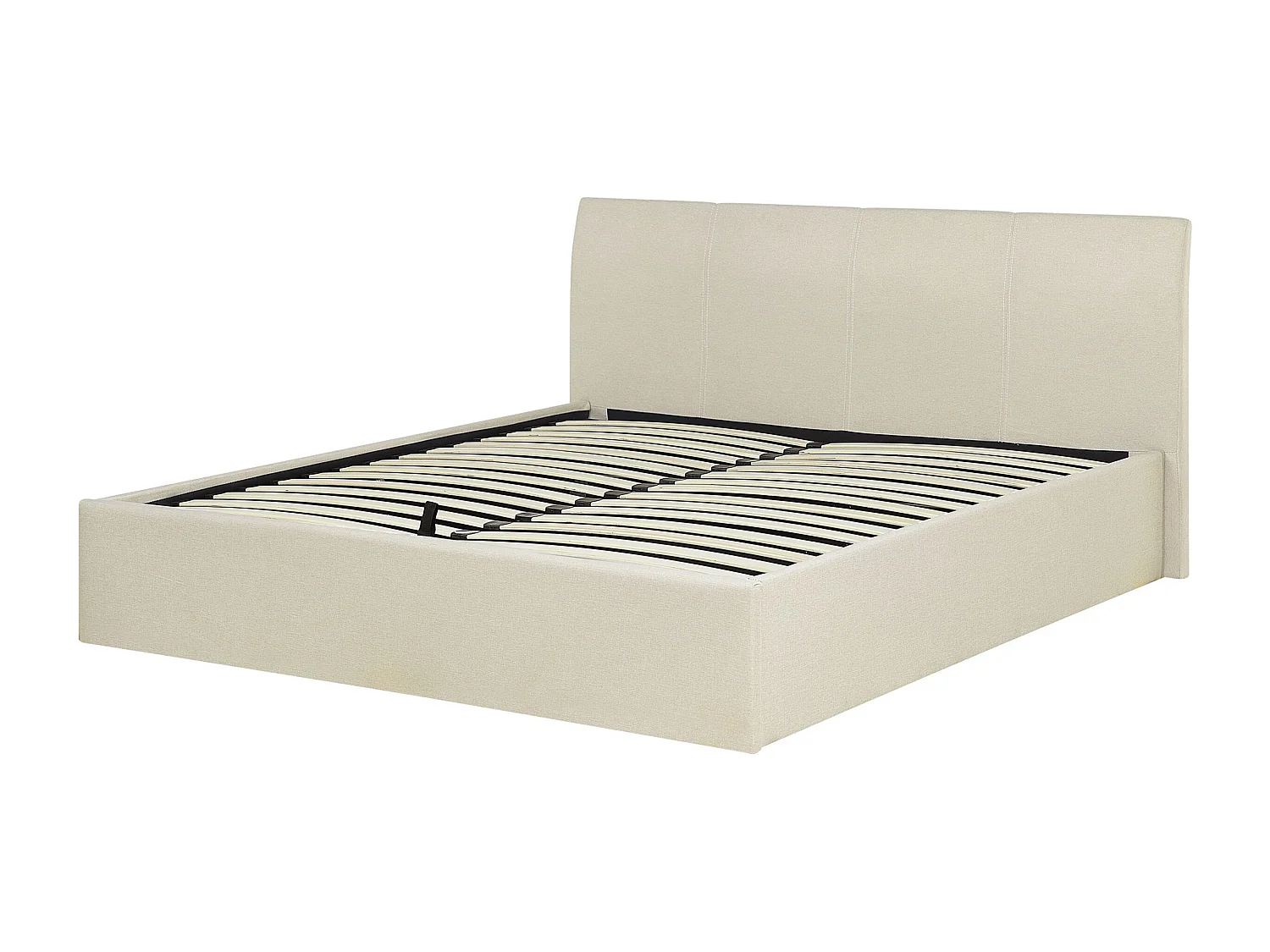 Bed met opbergruimte Stof ORBEY 160 x 200 cm Lichtbeige