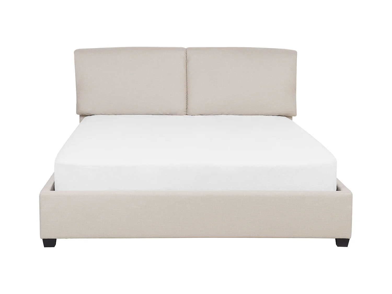 Lit avec sommier Tissu BELFORT 160 x 200 cm Beige clair