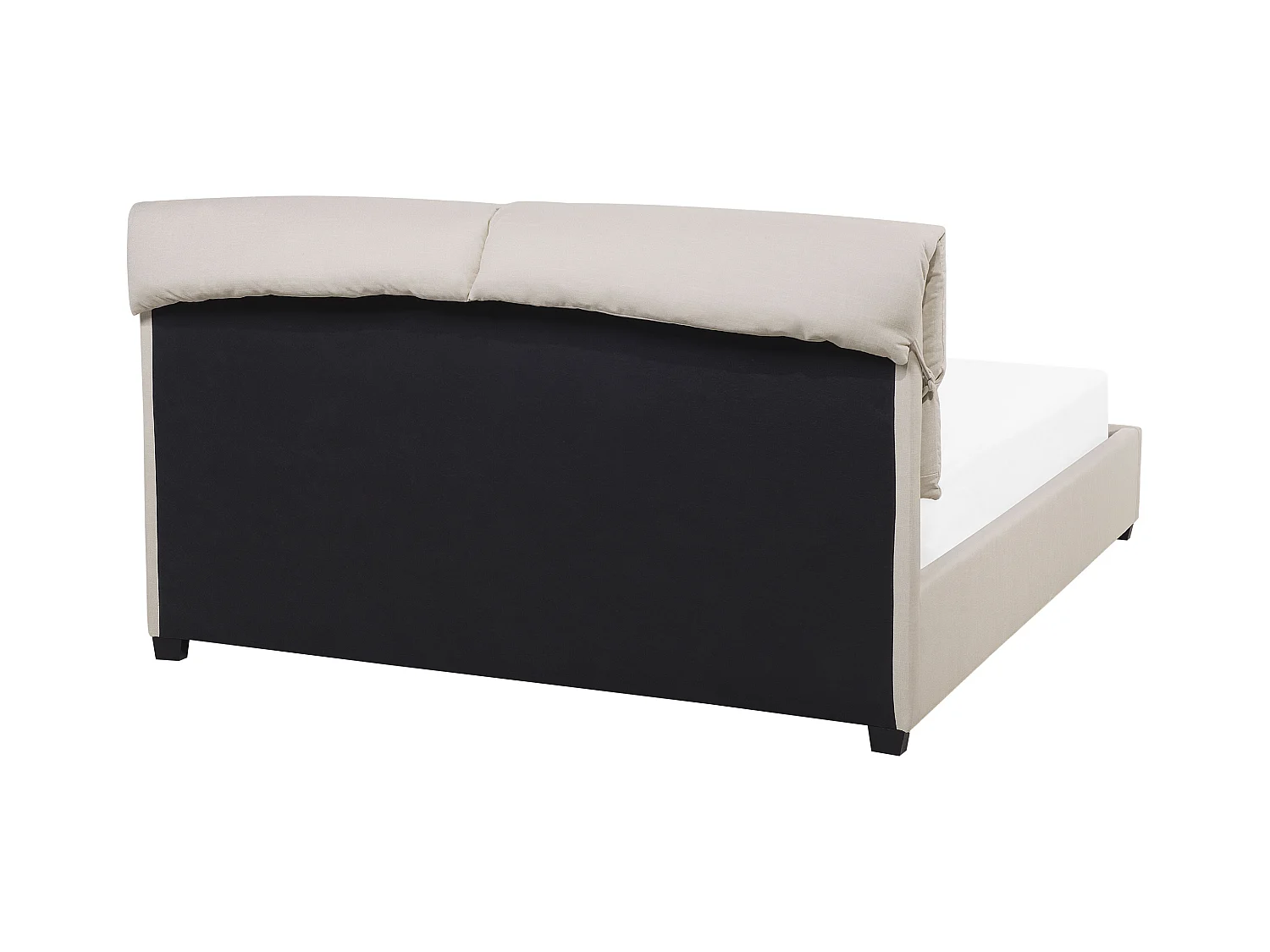 Lit avec sommier Tissu BELFORT 160 x 200 cm Beige clair