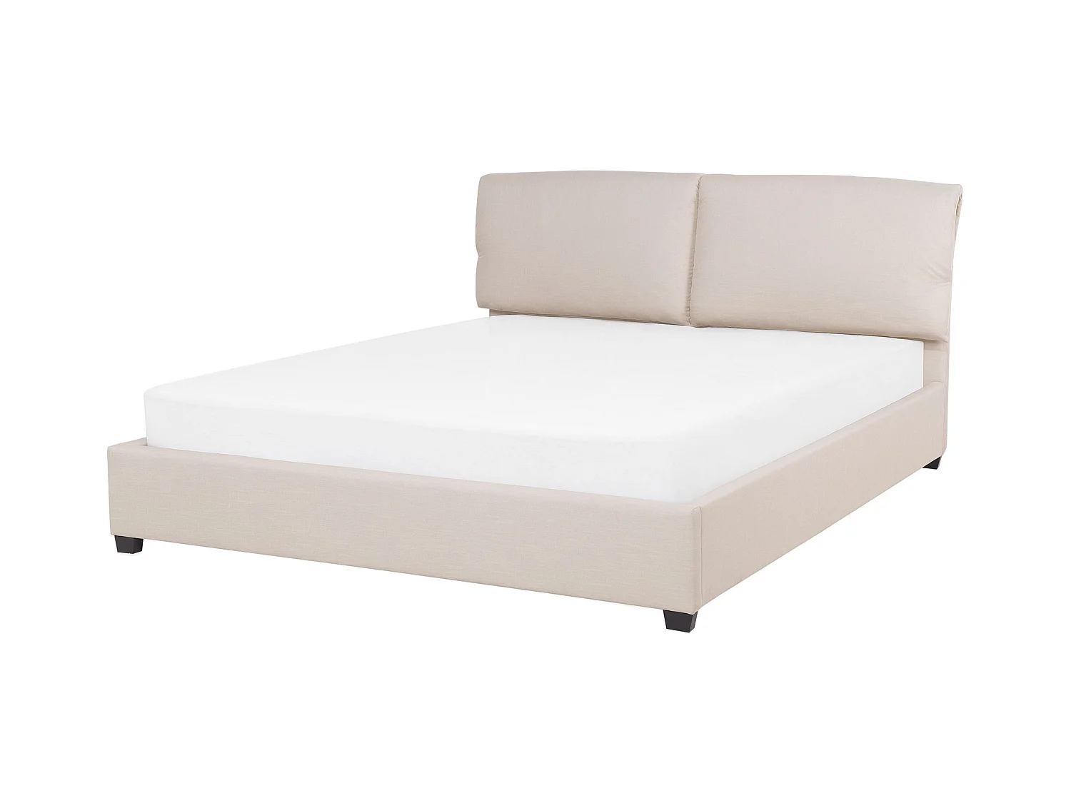 Lit avec sommier Tissu BELFORT 160 x 200 cm Beige clair