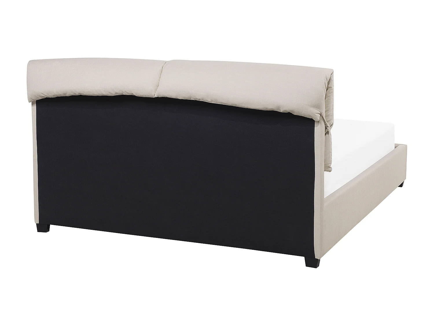 Lit avec sommier Tissu BELFORT 160 x 200 cm Beige clair