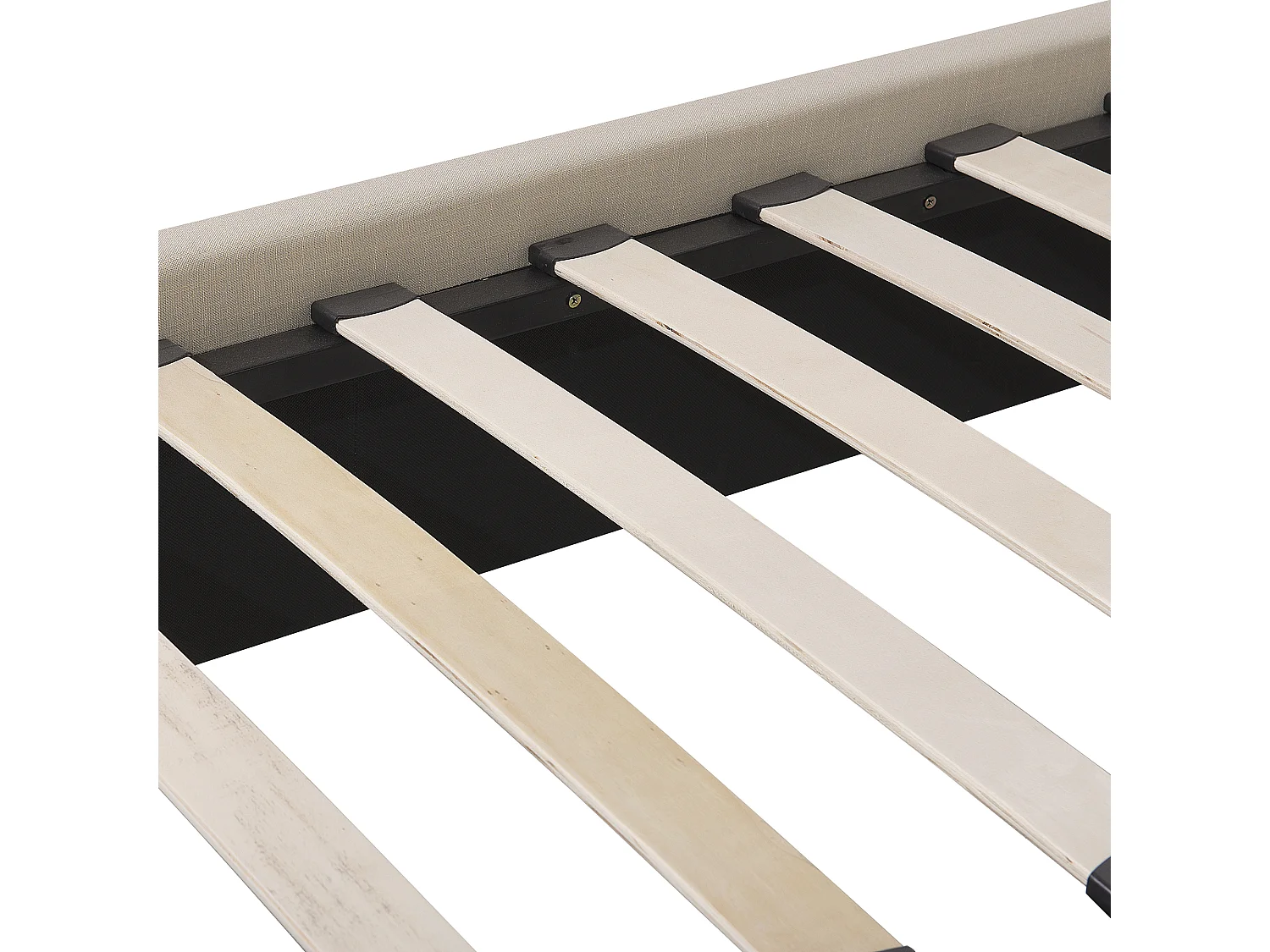 Lit avec sommier Tissu BELFORT 160 x 200 cm Beige clair